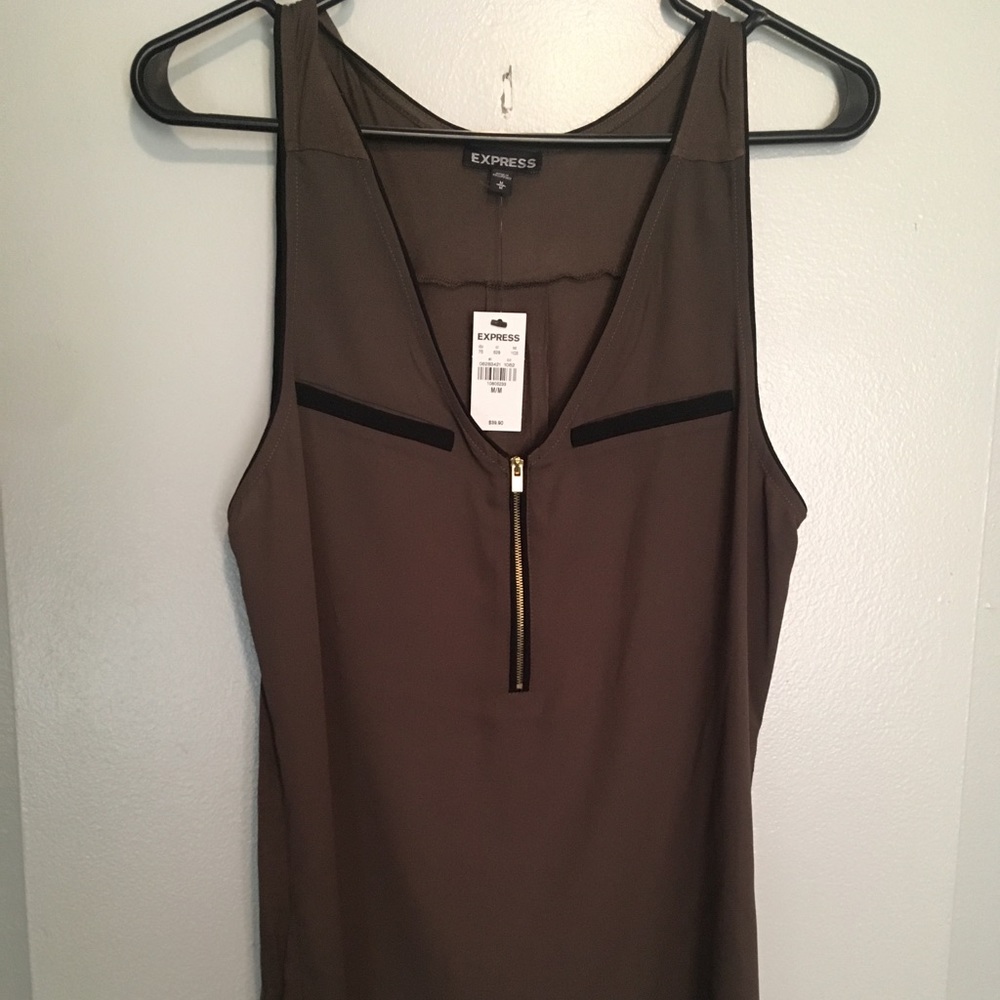 Express Blouse Dark Olive Green Size M
